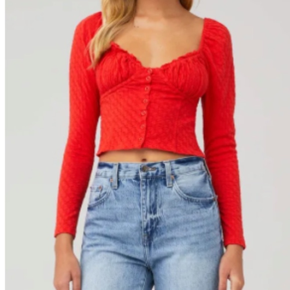 Lady bug free people long sleeve top